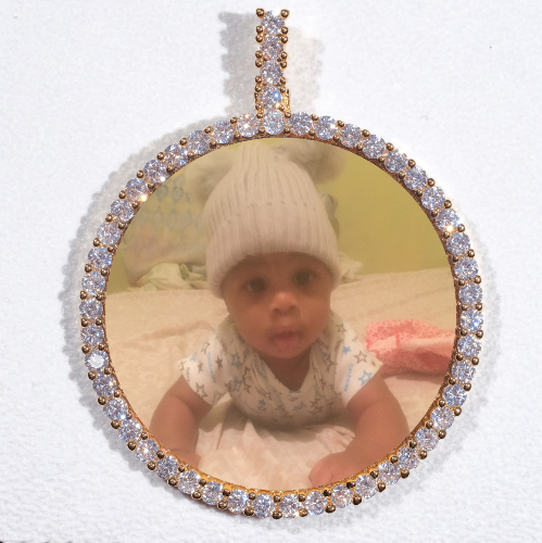 LARGE 3D CIRCLE CUSTOM PICTURE PENDANT