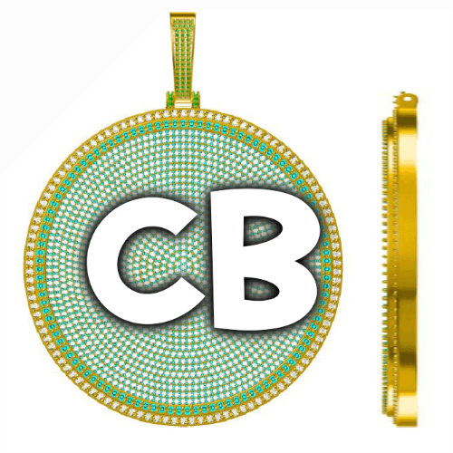 CUSTOM LETTER NECKLACE 3D BIG DISC
