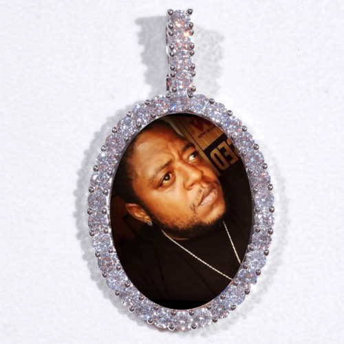 Large 3D Oval Custom Picture Pendant