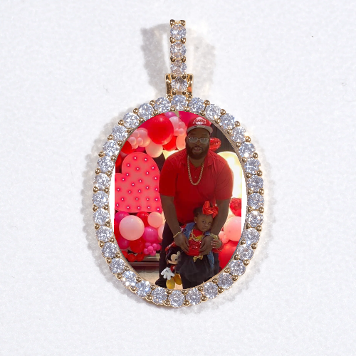 3D Oval Custom Picture Pendant