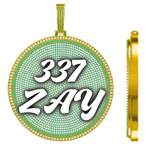 CUSTOM LETTER NECKLACE 3D BIG DISC