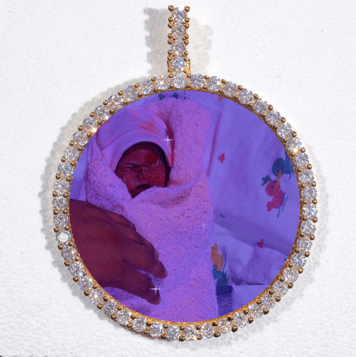 LARGE 3D CIRCLE CUSTOM PICTURE PENDANT