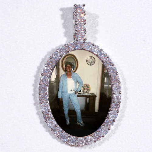 Large 3D Oval Custom Picture Pendant