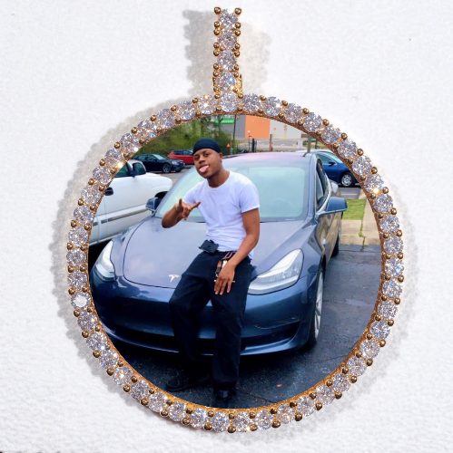 LARGE 3D CIRCLE CUSTOM PICTURE PENDANT