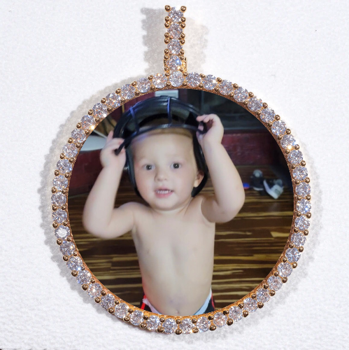 LARGE 3D CIRCLE CUSTOM PICTURE PENDANT