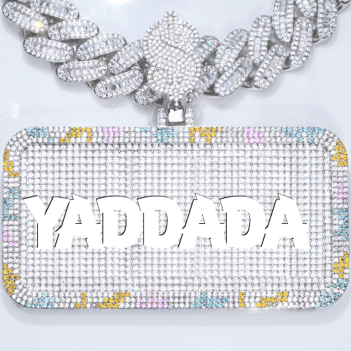 CUSTOM LETTER NECKLACE 3D COLORFUL SQUARE