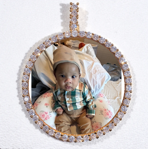 LARGE 3D CIRCLE CUSTOM PICTURE PENDANT