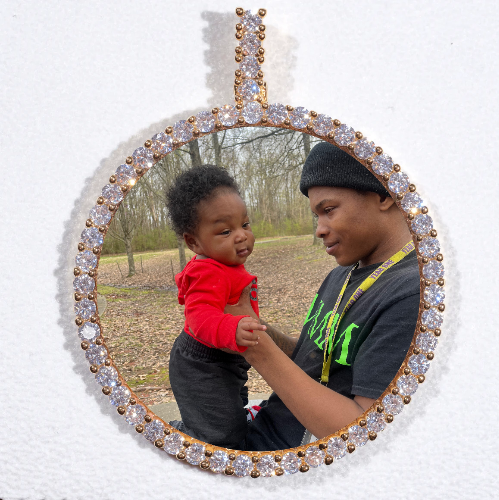 LARGE 3D CIRCLE CUSTOM PICTURE PENDANT