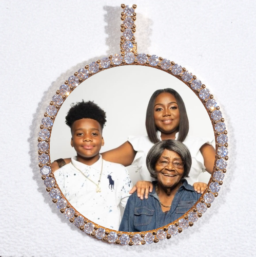 LARGE 3D CIRCLE CUSTOM PICTURE PENDANT