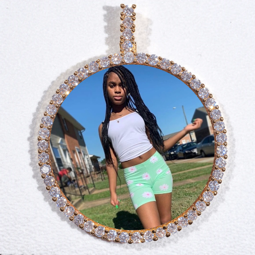 LARGE 3D CIRCLE CUSTOM PICTURE PENDANT