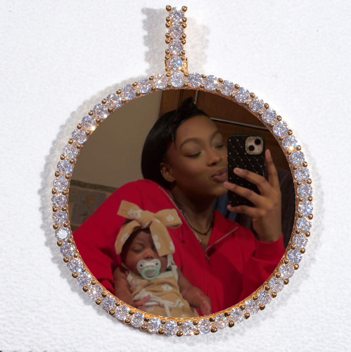 LARGE 3D CIRCLE CUSTOM PICTURE PENDANT