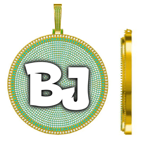 CUSTOM LETTER NECKLACE 3D BIG DISC