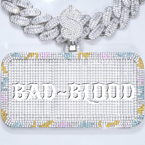 CUSTOM LETTER NECKLACE 3D COLORFUL SQUARE