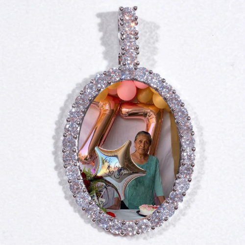 Large 3D Oval Custom Picture Pendant