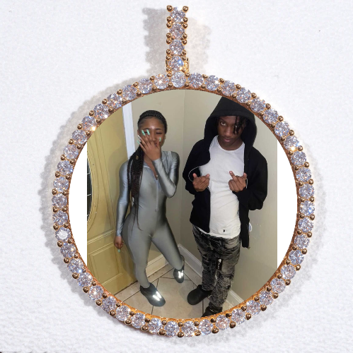 LARGE 3D CIRCLE CUSTOM PICTURE PENDANT
