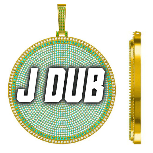 CUSTOM LETTER NECKLACE 3D BIG DISC