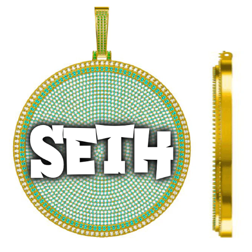CUSTOM LETTER NECKLACE 3D BIG DISC