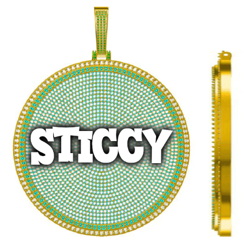 CUSTOM LETTER NECKLACE 3D BIG DISC