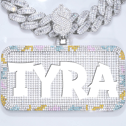 CUSTOM LETTER NECKLACE 3D COLORFUL SQUARE