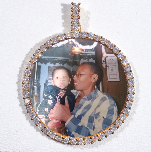 LARGE 3D CIRCLE CUSTOM PICTURE PENDANT
