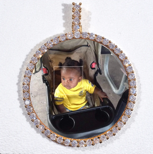 LARGE 3D CIRCLE CUSTOM PICTURE PENDANT