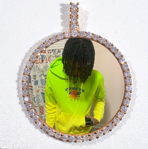 LARGE 3D CIRCLE CUSTOM PICTURE PENDANT