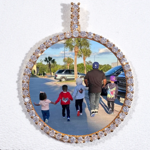 LARGE 3D CIRCLE CUSTOM PICTURE PENDANT