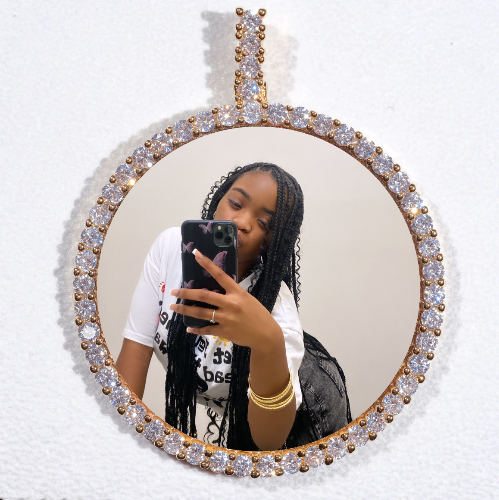 LARGE 3D CIRCLE CUSTOM PICTURE PENDANT
