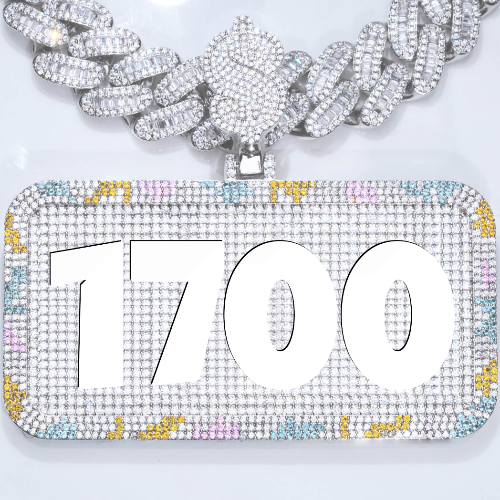 CUSTOM LETTER NECKLACE 3D COLORFUL SQUARE