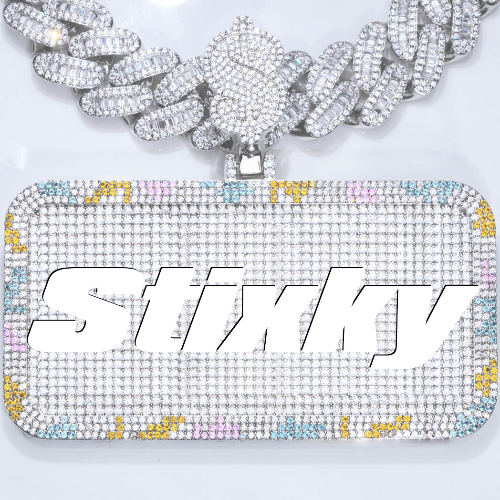 CUSTOM LETTER NECKLACE 3D COLORFUL SQUARE