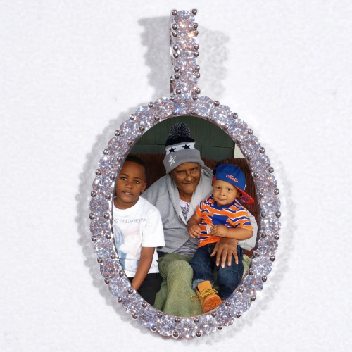 Large 3D Oval Custom Picture Pendant