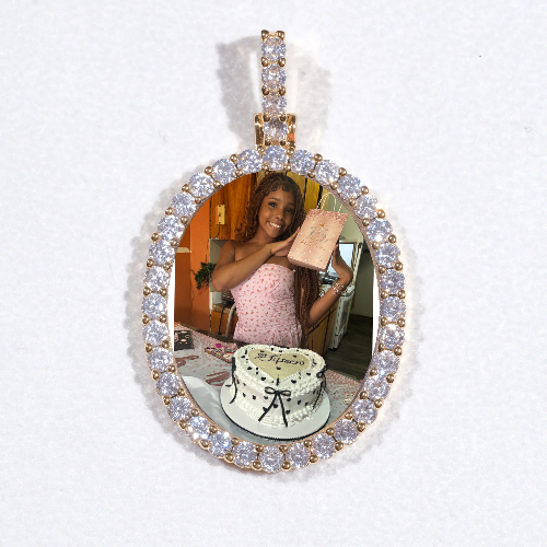 3D Oval Custom Picture Pendant