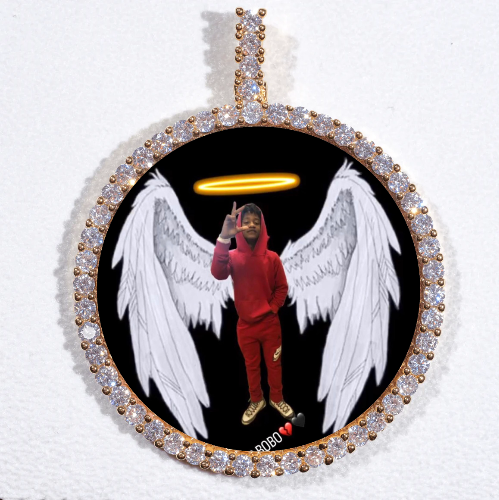LARGE 3D CIRCLE CUSTOM PICTURE PENDANT