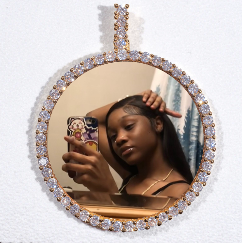 LARGE 3D CIRCLE CUSTOM PICTURE PENDANT