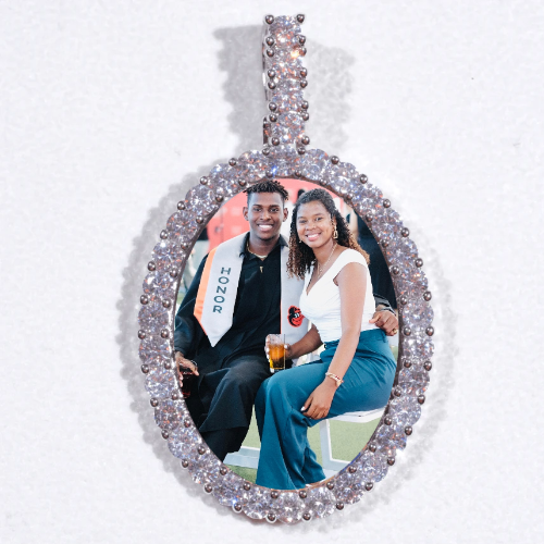 Large 3D Oval Custom Picture Pendant