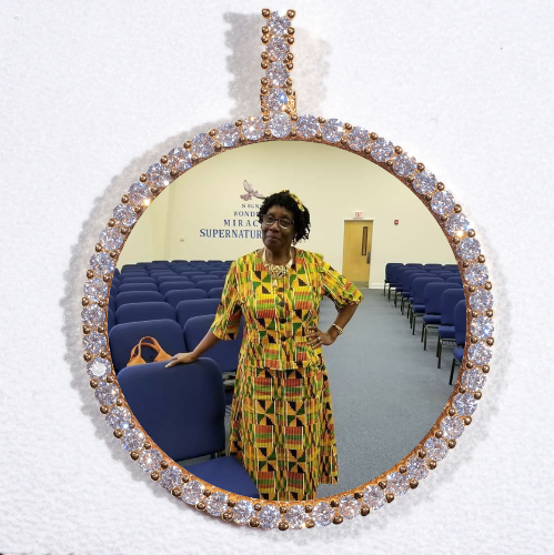 LARGE 3D CIRCLE CUSTOM PICTURE PENDANT