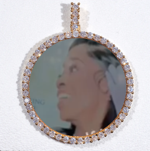 LARGE 3D CIRCLE CUSTOM PICTURE PENDANT