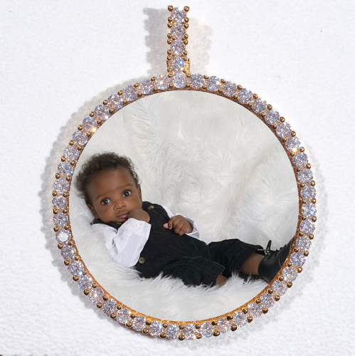 LARGE 3D CIRCLE CUSTOM PICTURE PENDANT