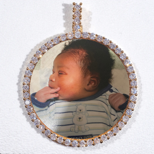 LARGE 3D CIRCLE CUSTOM PICTURE PENDANT