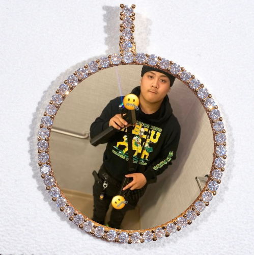 LARGE 3D CIRCLE CUSTOM PICTURE PENDANT
