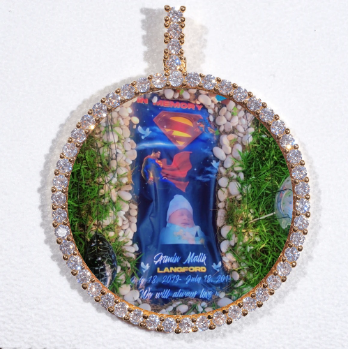 LARGE 3D CIRCLE CUSTOM PICTURE PENDANT