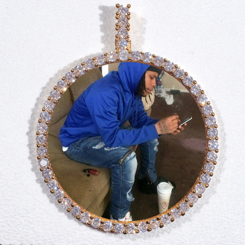 LARGE 3D CIRCLE CUSTOM PICTURE PENDANT