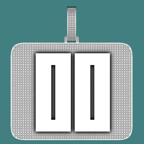 CUSTOM LETTER NECKLACE 3D BIG SQUARE