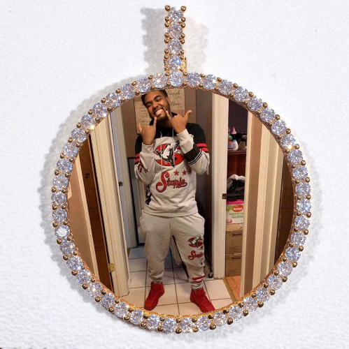 LARGE 3D CIRCLE CUSTOM PICTURE PENDANT