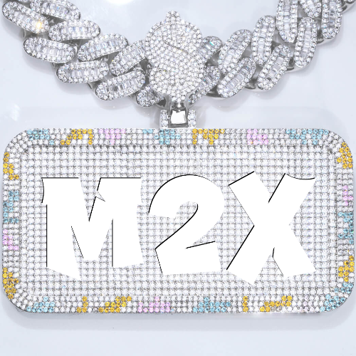 CUSTOM LETTER NECKLACE 3D COLORFUL SQUARE