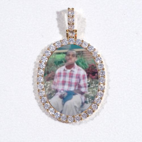 3D Oval Custom Picture Pendant