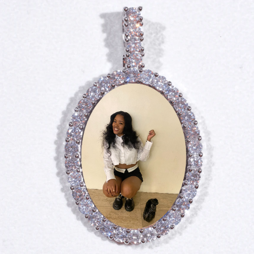 Large 3D Oval Custom Picture Pendant