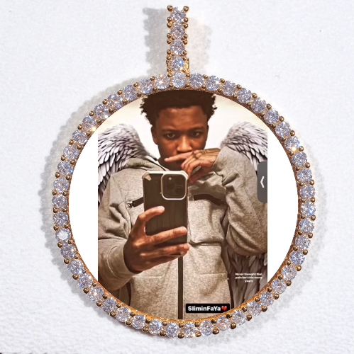 LARGE 3D CIRCLE CUSTOM PICTURE PENDANT