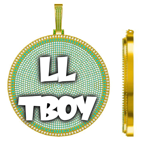 CUSTOM LETTER NECKLACE 3D BIG DISC