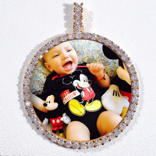LARGE 3D CIRCLE CUSTOM PICTURE PENDANT